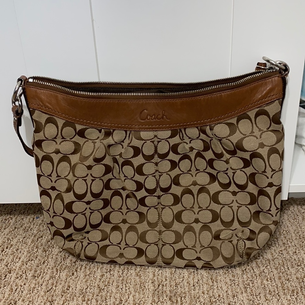 Large Brown Coach Shoulder Bag